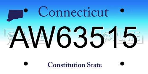 AW63515 Connecticut License Plate