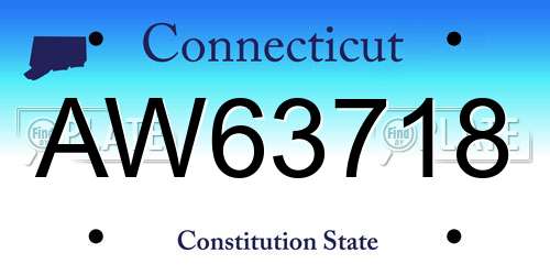 AW63718 Connecticut License Plate