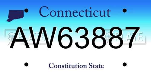 AW63887 Connecticut License Plate
