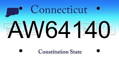 AW64140 Connecticut License Plate