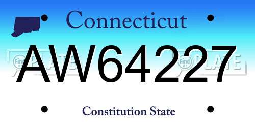 AW64227 Connecticut License Plate