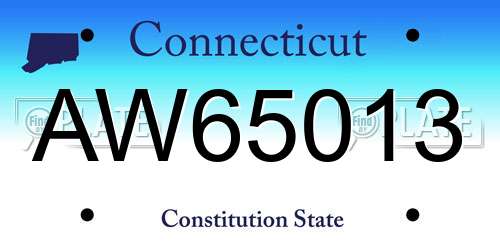 AW65013 Connecticut License Plate