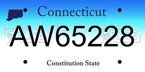 AW65228 Connecticut License Plate