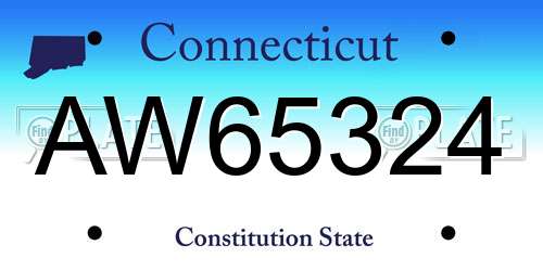 AW65324 Connecticut License Plate