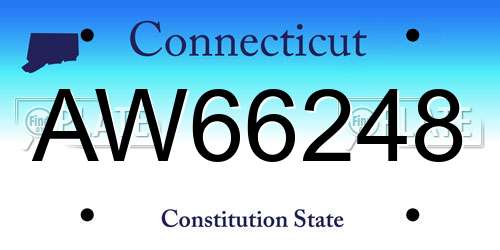 AW66248 Connecticut License Plate