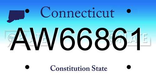 AW66861 Connecticut License Plate