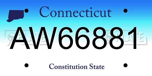 AW66881 Connecticut License Plate