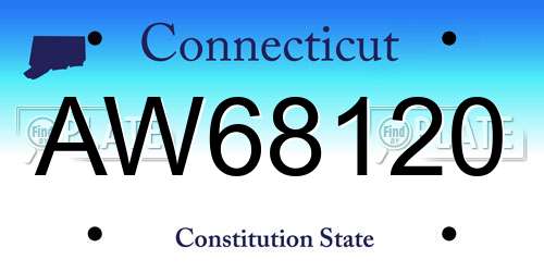AW68120 Connecticut License Plate