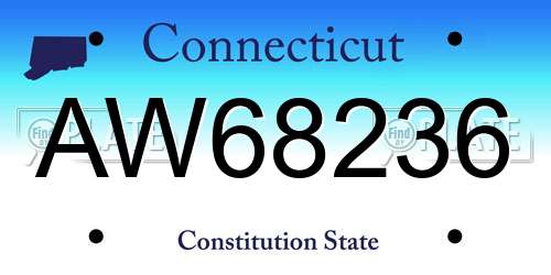 AW68236 Connecticut License Plate