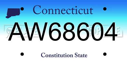 AW68604 Connecticut License Plate