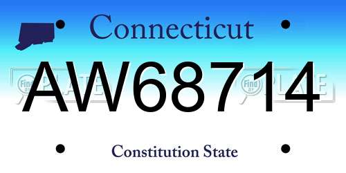 AW68714 Connecticut License Plate