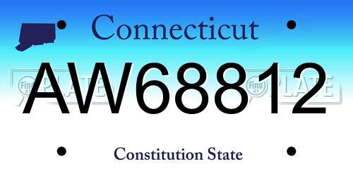 AW68812 Connecticut License Plate
