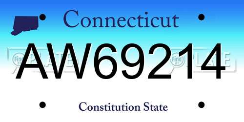 AW69214 Connecticut License Plate