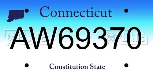 AW69370 Connecticut License Plate