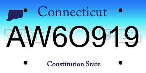 AW6O919 Connecticut License Plate