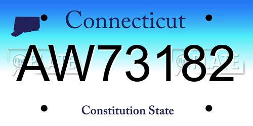 AW73182 Connecticut License Plate