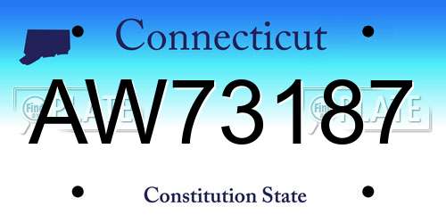 AW73187 Connecticut License Plate
