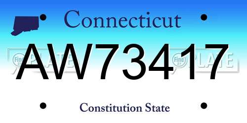 AW73417 Connecticut License Plate