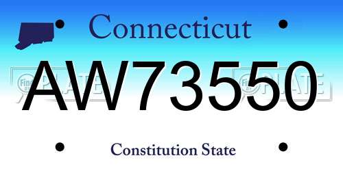 AW73550 Connecticut License Plate