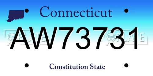 AW73731 Connecticut License Plate