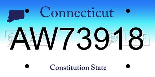 AW73918 Connecticut License Plate