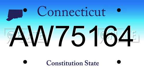 AW75164 Connecticut License Plate
