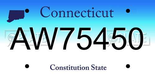 AW75450 Connecticut License Plate