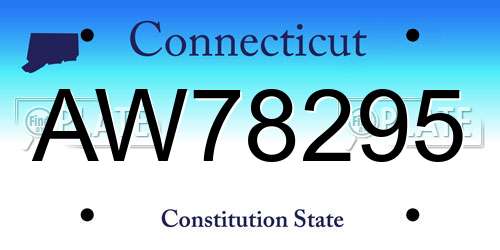AW78295 Connecticut License Plate