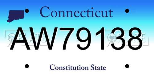 AW79138 Connecticut License Plate