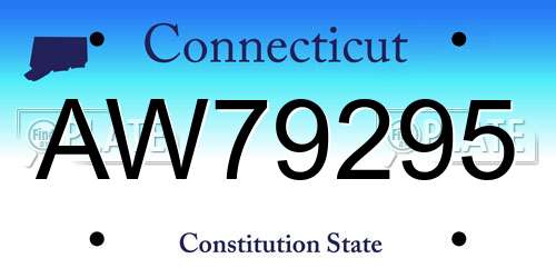 AW79295 Connecticut License Plate