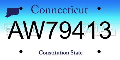 AW79413 Connecticut License Plate