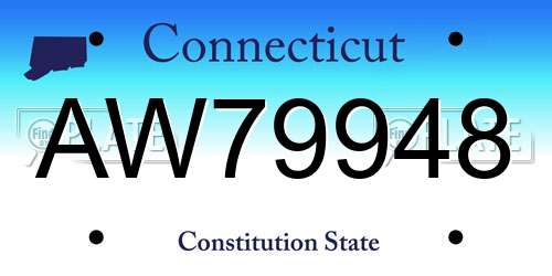 AW79948 Connecticut License Plate