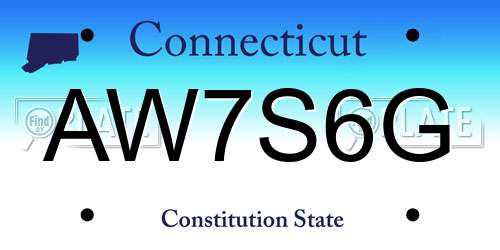 AW7S6G Connecticut License Plate