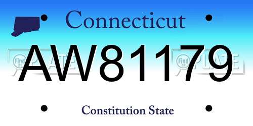 AW81179 Connecticut License Plate