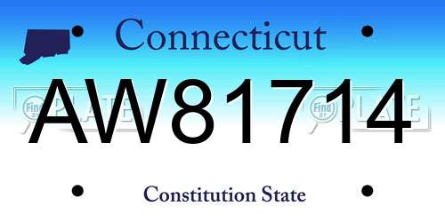 AW81714 Connecticut License Plate
