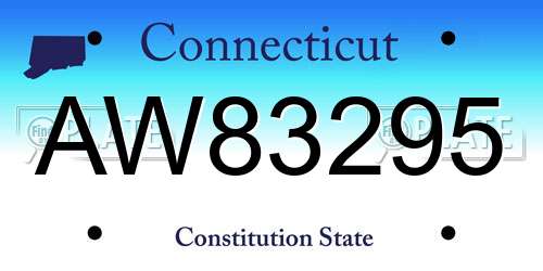 AW83295 Connecticut License Plate