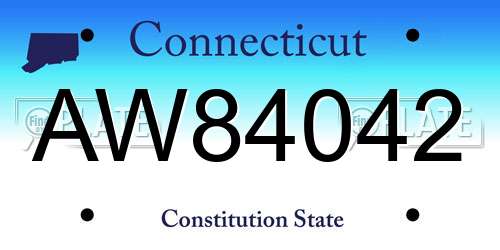 AW84042 Connecticut License Plate