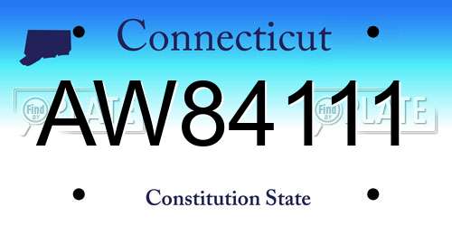 AW84111 Connecticut License Plate