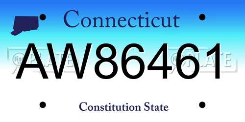 AW86461 Connecticut License Plate
