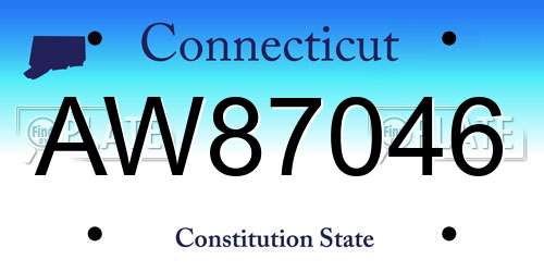 AW87046 Connecticut License Plate
