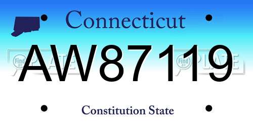 AW87119 Connecticut License Plate