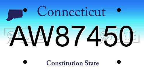 AW87450 Connecticut License Plate