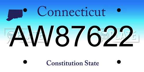 AW87622 Connecticut License Plate