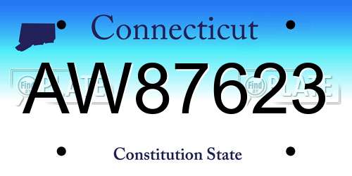 AW87623 Connecticut License Plate