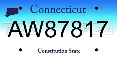 AW87817 Connecticut License Plate