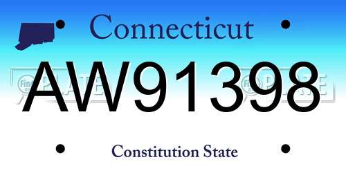 AW91398 Connecticut License Plate