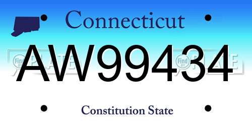 AW99434 Connecticut License Plate
