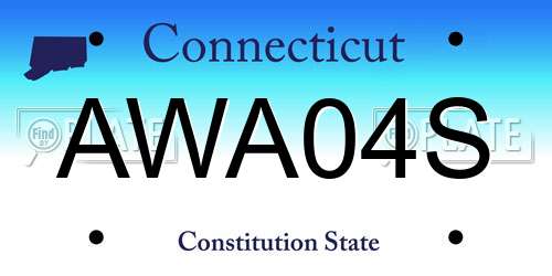 AWA04S Connecticut License Plate