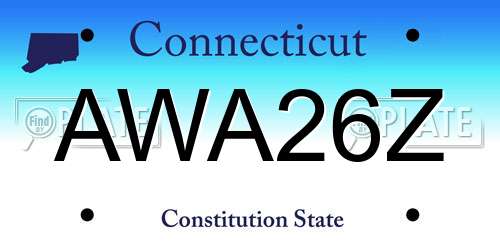 AWA26Z Connecticut License Plate