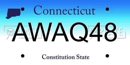 AWAQ48 Connecticut License Plate